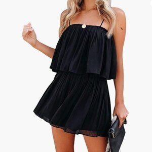 Black Tiered Romper by Exlura - NWT